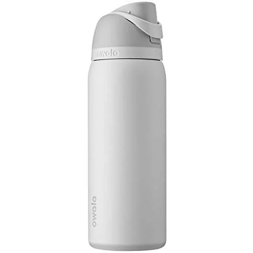 ✨ Owala FreeSip - Garrafa de água de aço inoxidável isolada com canudo, sem BPA, 946 ml | Shy Marshmallow (Rosa Claro)