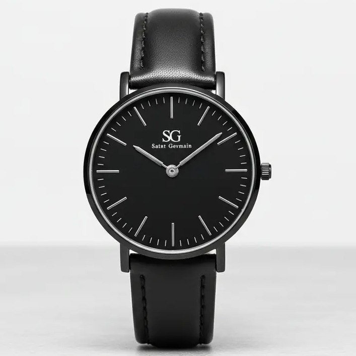 ✨ Relógio Masculino Saint Germain Murray Full Black de Couro Sintético Preto