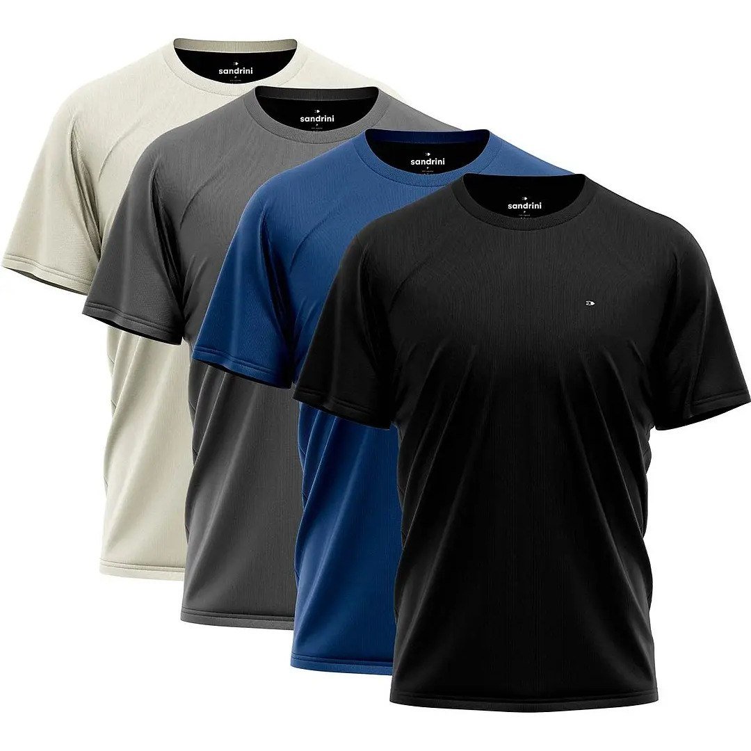 ✨ Kit 4 Camiseta Dry-fit Sandrini Masculina Academia Caminhada