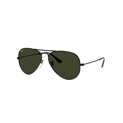 ✨ Óculos de Sol Ray-Ban Aviator, Preto, Tamanho 58