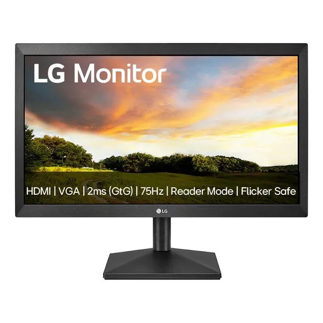 ✨Monitor Pc LG 19.5'' 20mk400h-b Led Hd Hdmi Vga (d-sub) 75hz 2ms(gtg) Ajuste De Inclinação Reader Mode Preto 127/220v