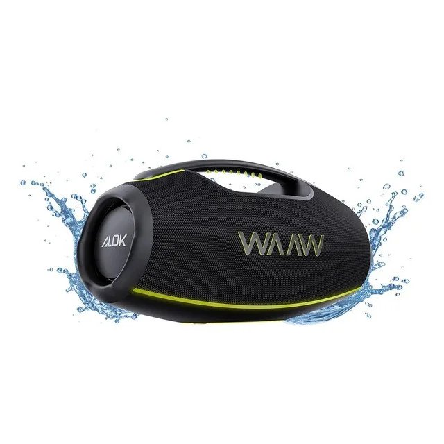 ✨Caixa De Som Boombox Waaw By Alok Hyperboom 1000 Bluetooth À Prova D'água 180w Rms Até 12h De Autonomia Preto 127/220v