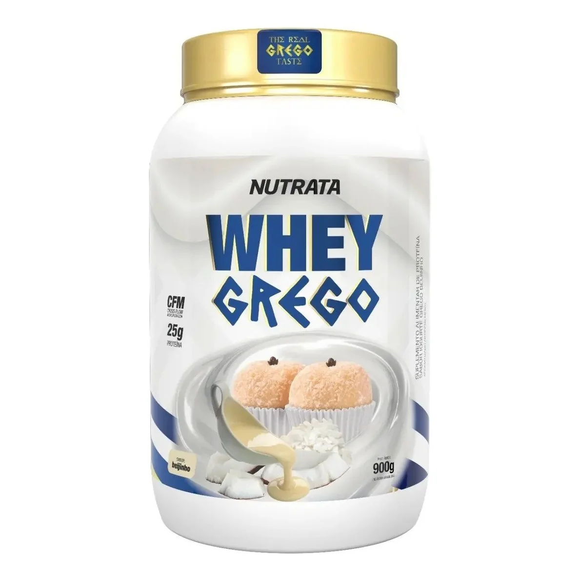 ✨ Whey Grego Pote 900g Beijinho Nutrata