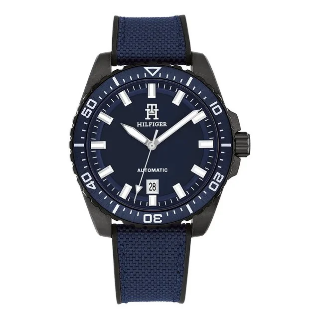 ✨ Relógio Tommy Hilfiger Masculino Automático Nylon Azul 17921 Azul