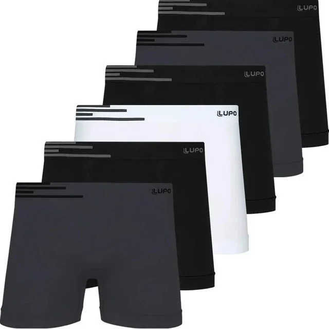 ✨ Kit 6 Cuecas Boxer Lupo Sem Costura Box Microfibra Original