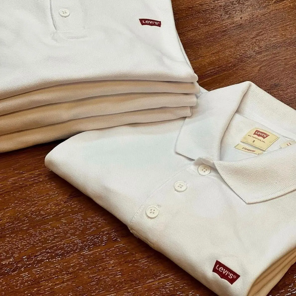 ✨Camisa polo levis casual masculina branco