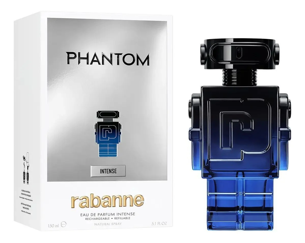 ✨ Perfume Rabanne Phantom Intense Eau de Parfum Intense Recarregável 150 ml Masculino