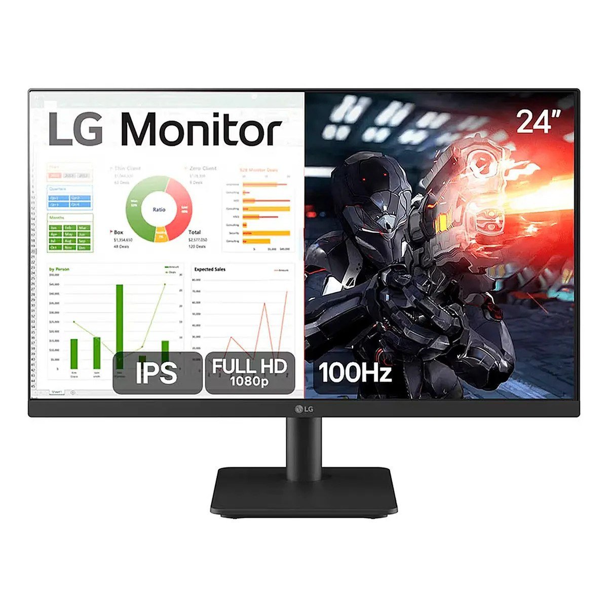 ✨ Monitor Gamer LG 24MS500-B 24ms Ips Fullhd 100hz Ajuste de Inclinação Negro