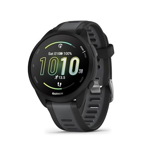 ✨ Garmin Relógio Forerunner 165 Preto com Cinza 43mm com Monitor Cardíaco de Pulso e GPS