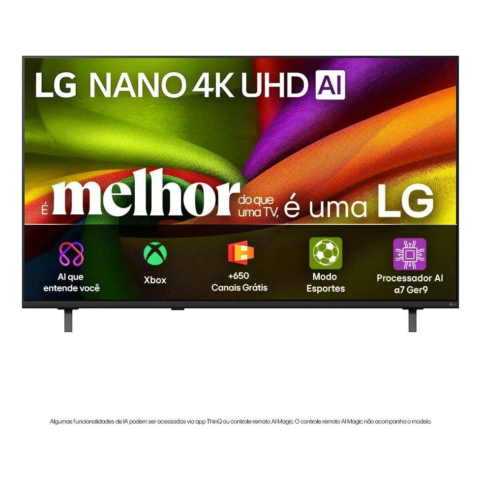 ✨ Smart TV 4K 50" LG NANO UHD AI NU850 2026 Processador α7 Ger9 HDR10 Xbox Bluetooth Wi-Fi AI Search Google Gemini webOS 26 - 50NU850BPSA