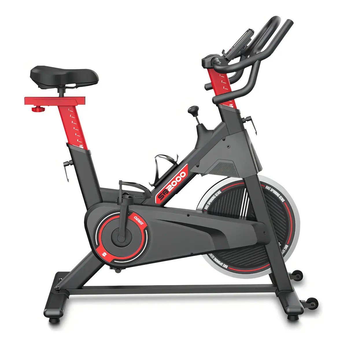 ✨ Bicicleta Ergométrica Spinning Genis SB2000 Bluetooth Preto e Vermelho