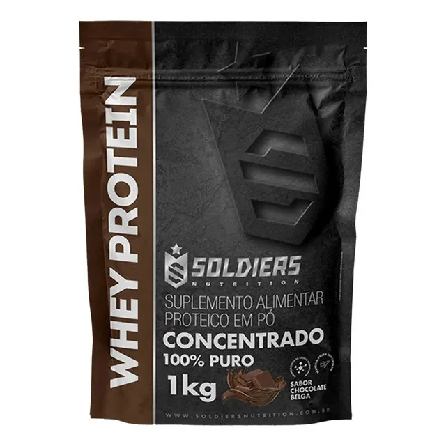 ✨ Whey Protein Concentrado 1kg Sabor Chocolate Belga Soldiers Nutrition Rico Em Proteína Treino