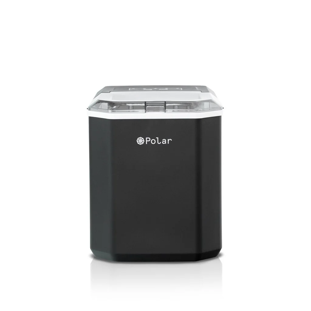 ✨Máquina de Gelo Turbo Polar - Ice Maker Preto 12kg Dia