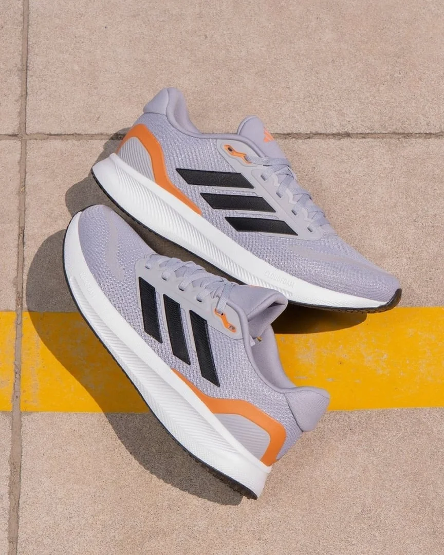 ✨ Tênis Corrida Runfalcon 5 adidas Cinza / Halo Silver / Core Black / Dusky Orange 42 Br