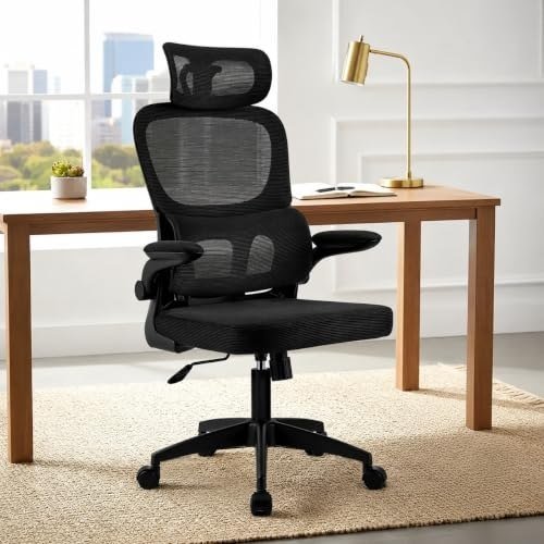 ✨ Laruno Cadeira de Escritório Almirante P600 Mesh Reclinável Preta 150Kg