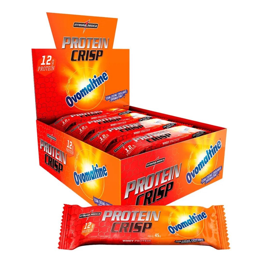 ✨ Barra de Proteína Crisp Bar Ovomaltine 12 unidades Integralmédica