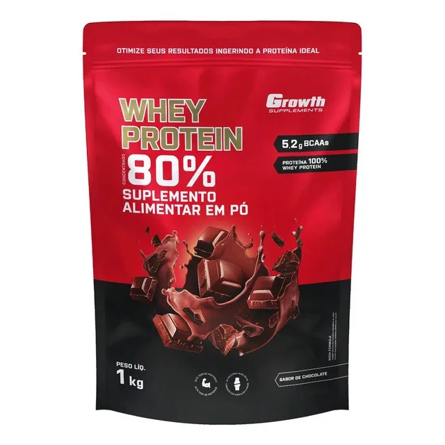 ✨ Whey Protein Concentrado 1kg Growth Supplements - Chocolate
