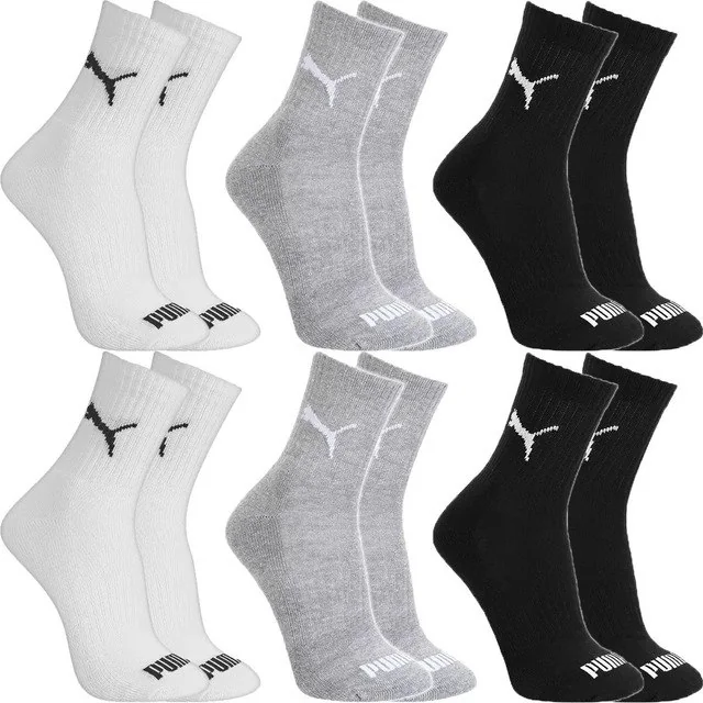 ✨ Kit 6 Pares Meias Puma Cano Médio Alto Atoalhada Original