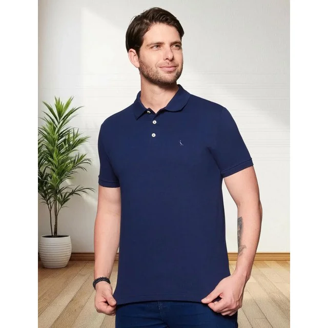 ✨ Polo Piquet Classica Reserva Masculina Marinho N/a G Lisa