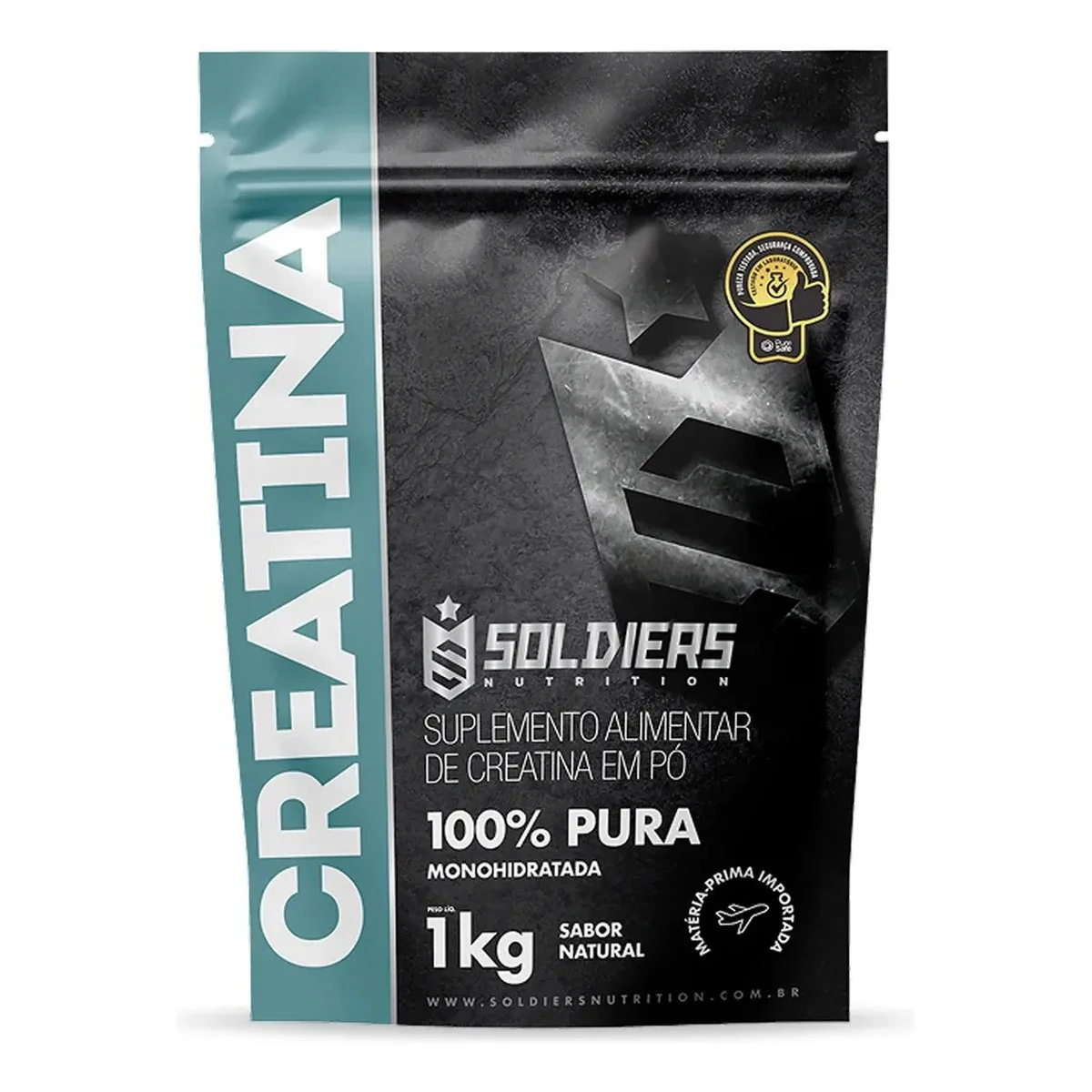 ✨ Creatina 1kg Suplemento Monohidratada em pó 100% Pura - Soldiers Nutrition