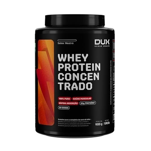 ✨ DUX HUMAN HEALTH Whey Protein Concentrado 900g Sem Sabor – Versátil para Receitas e Shakes