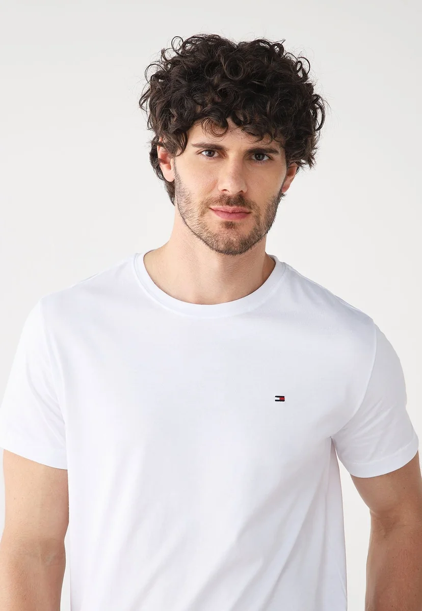 ✨Camiseta Tommy Hilfiger Reta Logo Branca