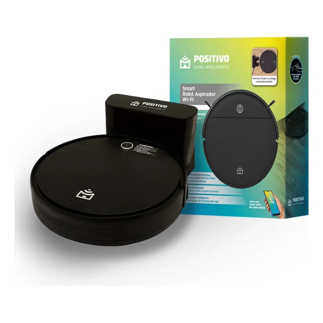 ✨ Robô aspirador Positivo Casa Inteligente PRA90 preto