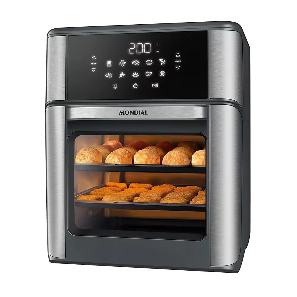 ✨Fritadeira Elétrica Air Fryer Forno 12L AFON-12L-GI 2000W Painel Digital Mondial