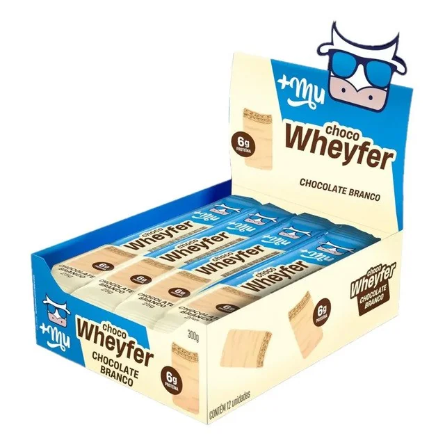 ✨+mu Chocowheyfer Chocolate Branco 6g Proteína- Display 12 Un