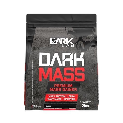 ✨ Hipercalórico Dark Mass Dark Lab, 3kg, Baunilha, Ganho de Massa