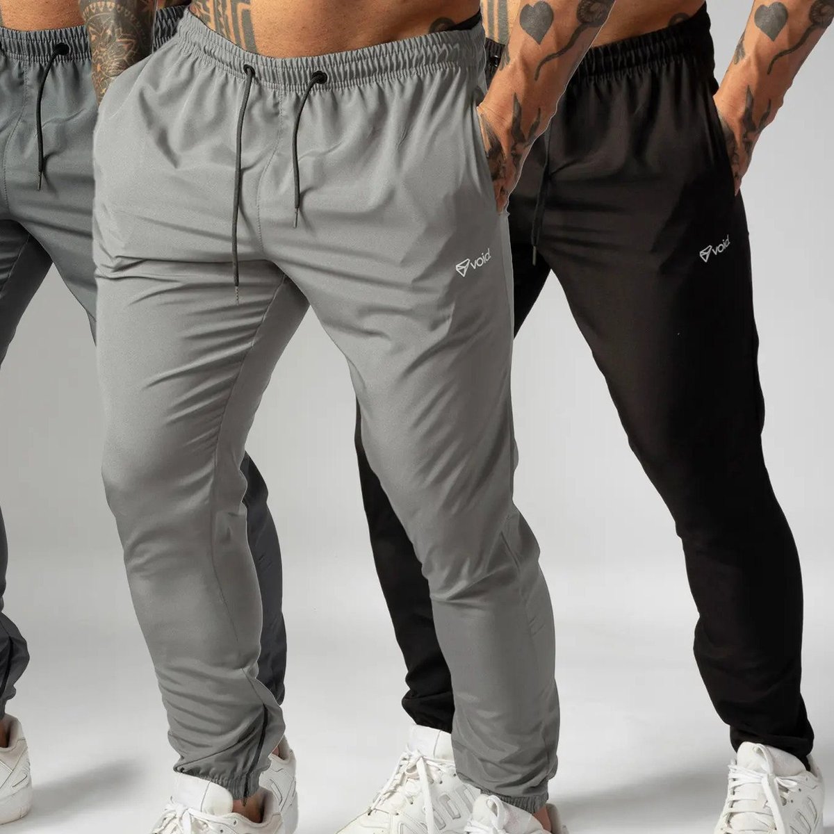 ✨ Kit 3 Calças Jogger Masculinas De Tactel Com Elastano Ziper