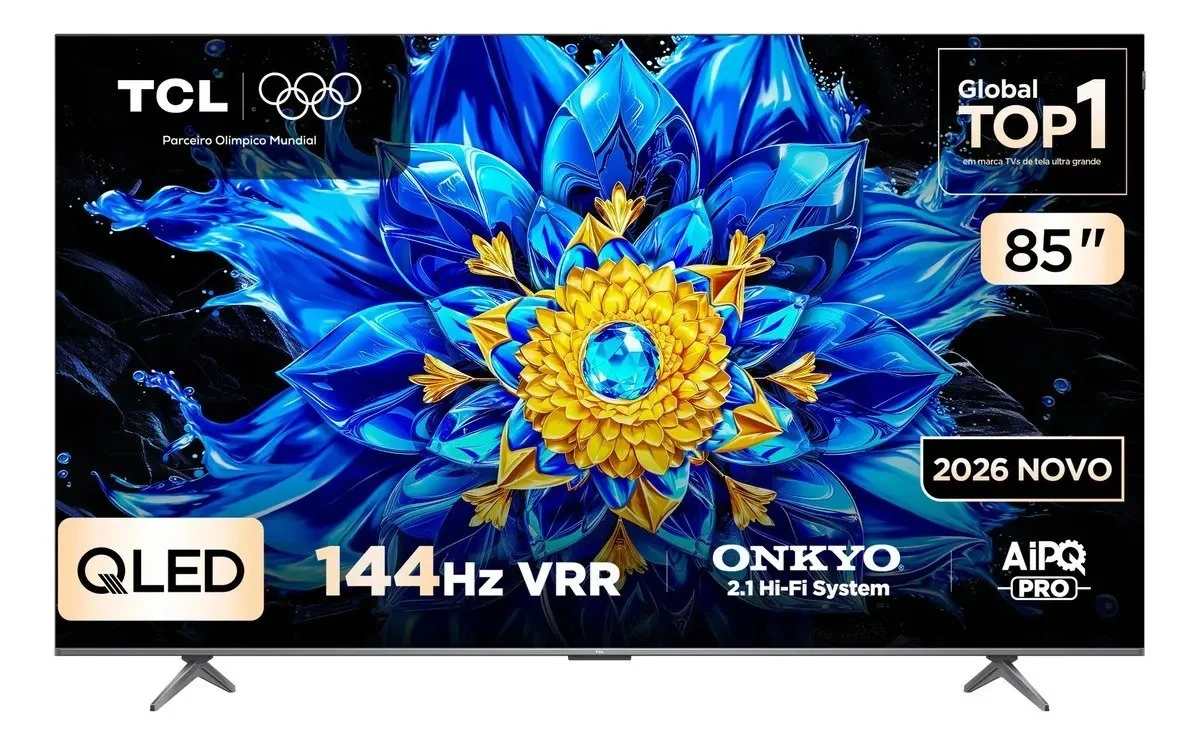 ✨ Smart TV TCL 85 Polegadas QLED 4K P8L WiFi Bluetooth Google TV HDR10+ 144 Hz VRR 85P8L
