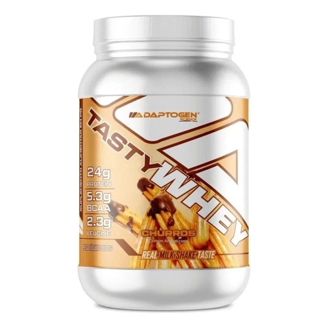 ✨ Suplemento Tasty Whey 3w Gourmet Whey Protein Adaptogen Science Pote 900g Sabor Churros