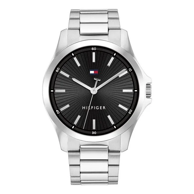 ✨ Relógio Tommy Hilfiger Masculino Aço Prateado 1710671 Prateado Preto