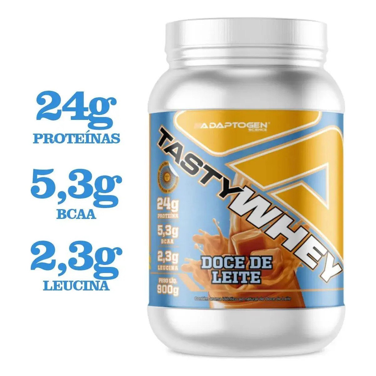 ✨ Proteína Adaptogen Science Tasty Whey Gourmet em pó sabor Doce de leite x 900g
