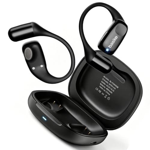 ✨ Basike Fone de Ouvido Bluetooth 5.4 OWS, Fone Corrida Open-Ear(Preto)