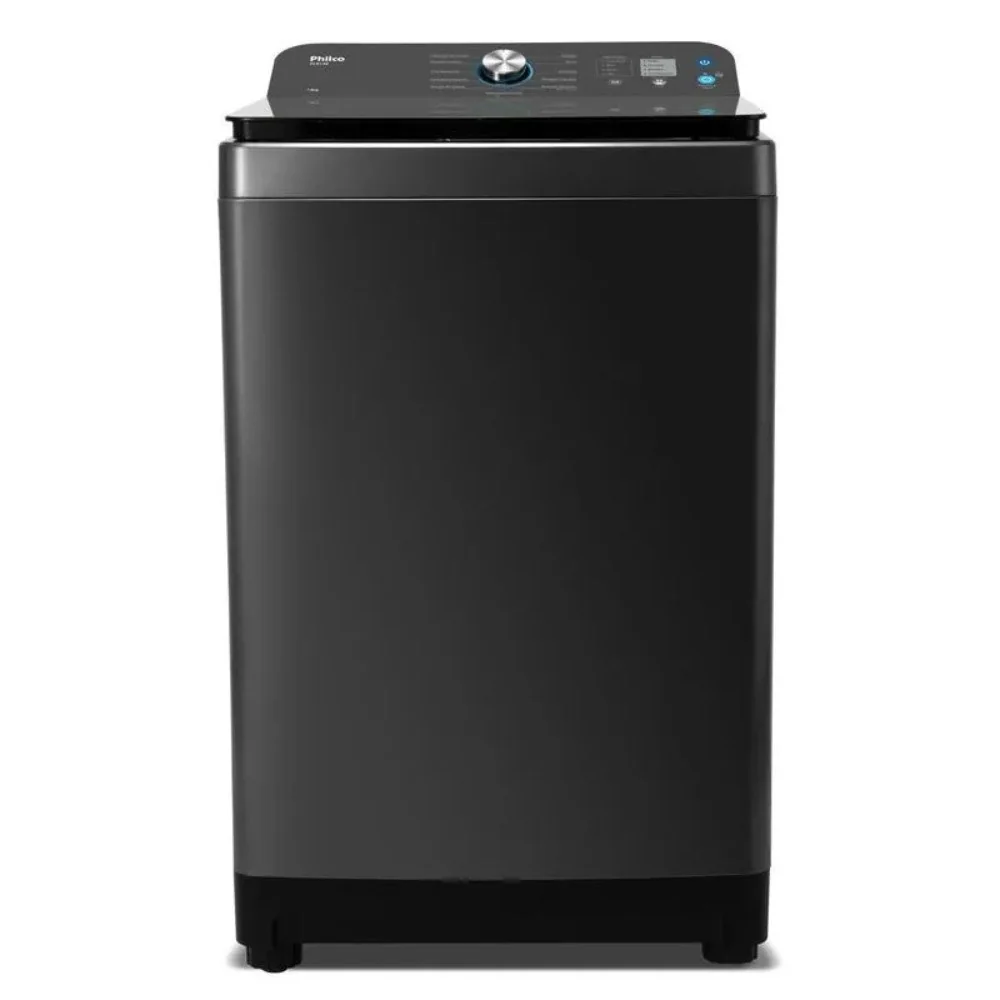 ✨Máquina de Lavar Philco 14 Kg Preto Plr14b 12 Programas  Cesto de Inox Tampa de Vidro