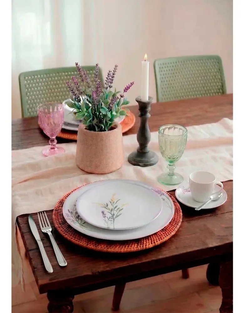 ✨Aparelho De Jantar Tramontina Campestre Em Porcelana Flora Florido