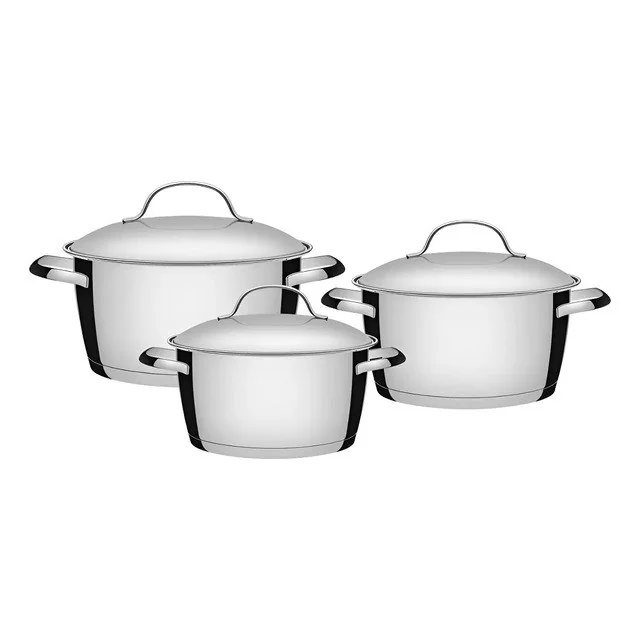 ✨Jogo De Panelas Tramontina Inox Fundo Triplo Allegra 3 Pç