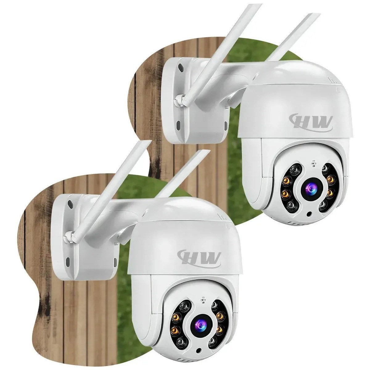 ✨ Kit 2 Câmeras Segurança Ip Interna Externa Wifi iCSee Infravermelho Prova D’Água - HW