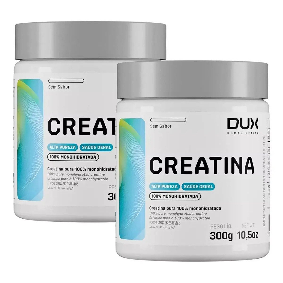 ✨ Creatina Dux 300g Kit 2 Unidades Monohidratada Sem Sabor