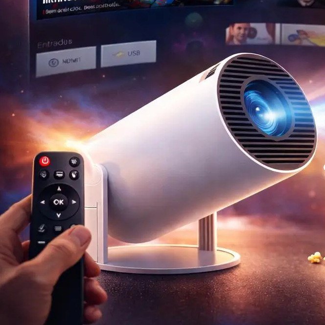 ✨ Mini Projeto Hy300 Smart Portátil Full Hd 4k Android 11 Wi-fi Bluetooth Mini Projetor Home Theater Cinema Em Casa TV Imagem Nítida Som Potente Compatí...
