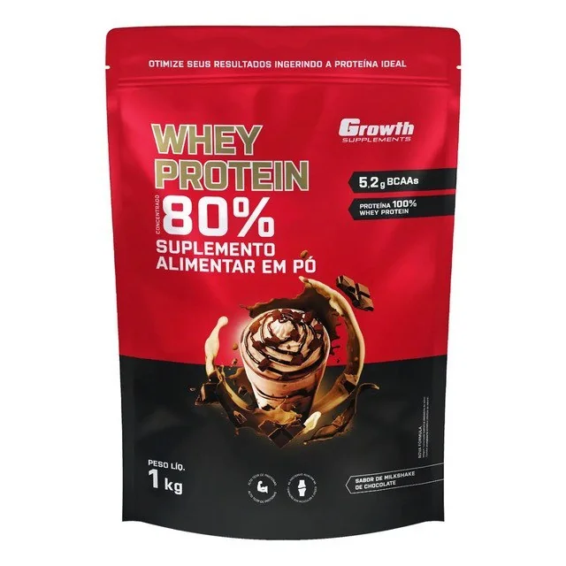 ✨ Whey Protein Concentrado 1kg Growth Supplements - Milkshake De Chocolate