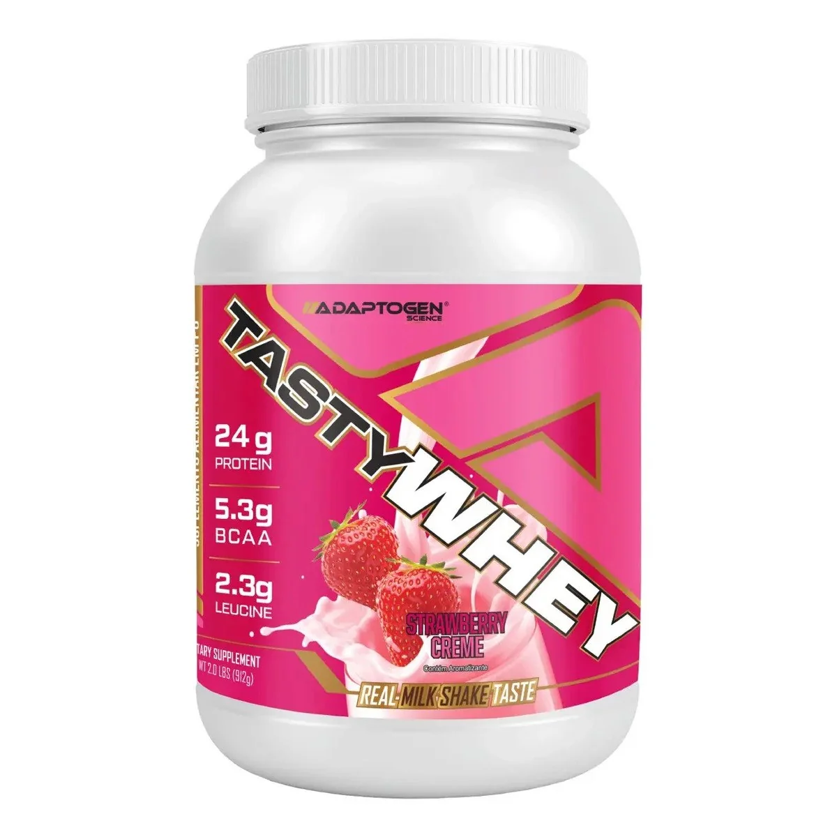✨ Proteína Whey Gourmet Adaptogen Science Tasty Morango de 900 g