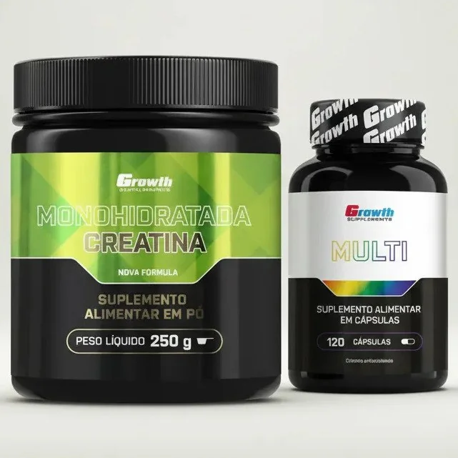 ✨ Kit Growth: Creatina Monohidratada 250g + Multivitamínico 120 Cáps