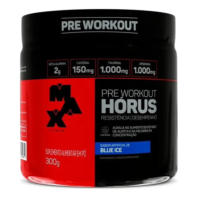 ✨Pré Treino Hórus 300g Max Titanium Blue Ice Energia Sustentada