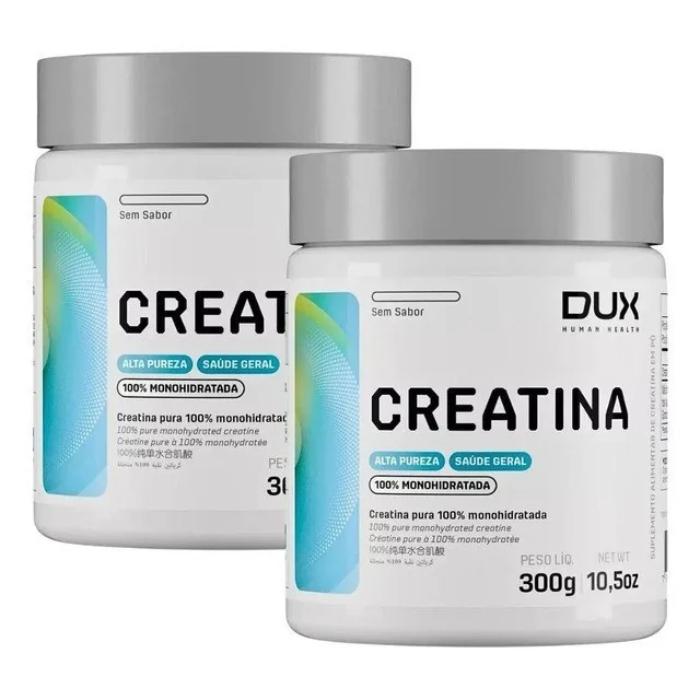 ✨Kit 2 Creatina Monohidratada 300g Qualidade Dux Human Health Sabor Neutro