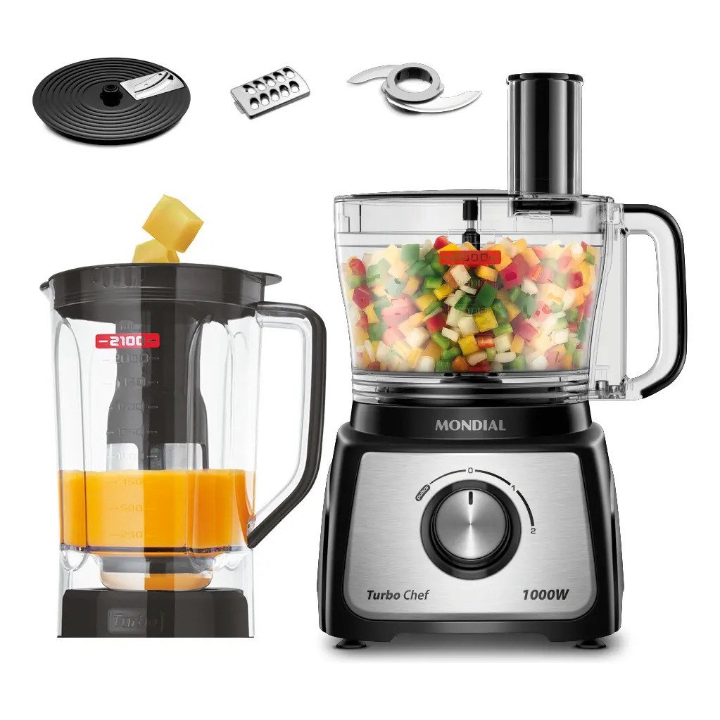 ✨ Multiprocessador Turbo Chef 5 Em 1 Mondial 1000W MPN-01-B