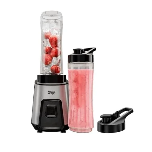 ✨ WAP Mini Liquidificador Portátil Blender Go 300W Com 2 Copos Squeeze Tampa e Alça 220V