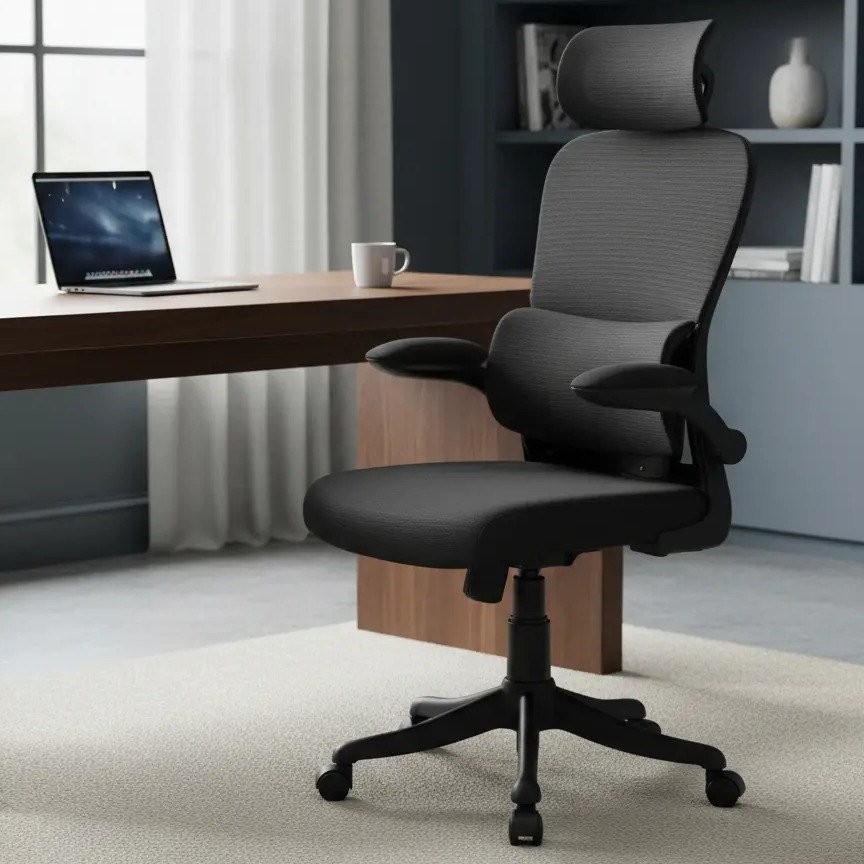✨ Cadeira Escritório Ergonômica Genebra B500 Luvinco Cor Preto Com Suporte Lombar Estofado Mesh